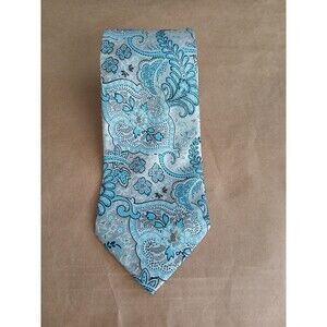 Pierre Cardin Couture Neck Tie Made in Italy 100% Silk Blue Paisley Luxe